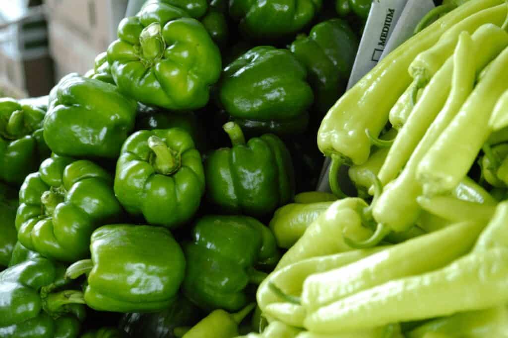 Variety of Green Peppers